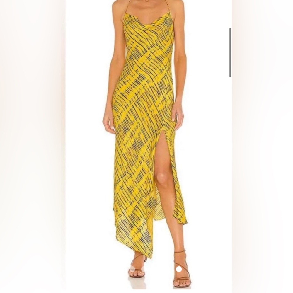 NWT! alice + olivia Yellow and black midi dress. 2